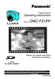 Panasonic Lumix FZ1 manual. Camera Instructions.